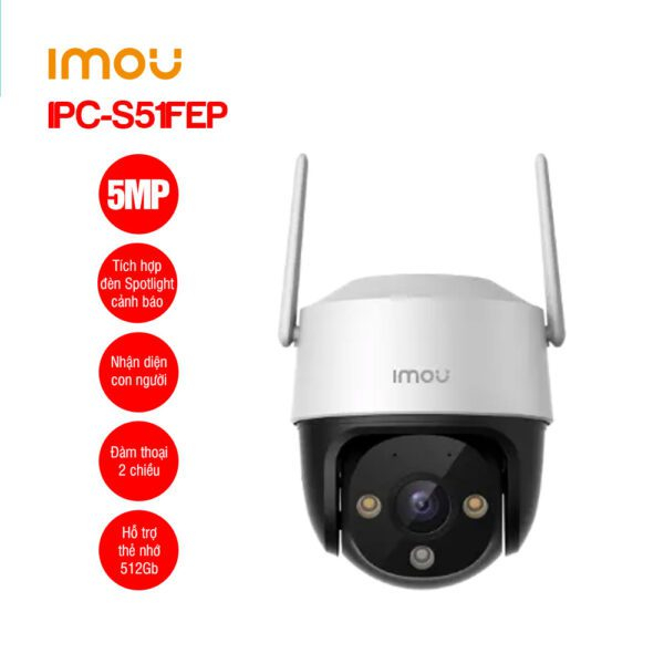 Camera IPC-S51FEP (Cruiser SE+ 5MP, míc + loa) ( Trắng, 5MP )